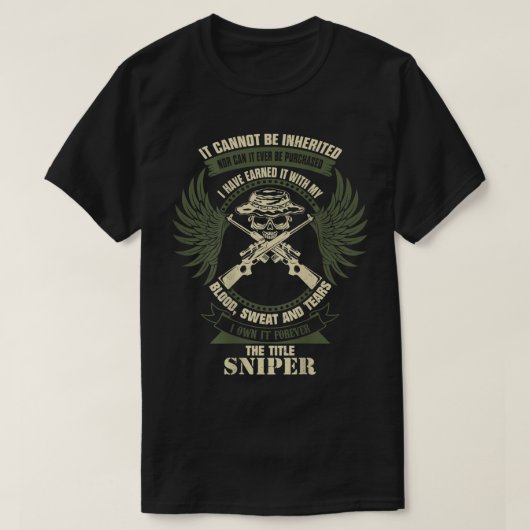 軍隊スナイパー Tシャツ (デザイン正面)