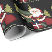 軍隊ソルジャーアンドサンタクロースカスタムクリスマス ラッピングペーパー (ロールコーナー)