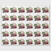 軍隊ソルジャーアンドサンタクロースカスタムクリスマス ラッピングペーパー (フラット)