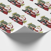 軍隊ソルジャーアンドサンタクロースカスタムクリスマス ラッピングペーパー (角)