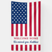 軍隊ソルジャーウェルカムホームパーティーUSAフラグ 横断幕 (縦)