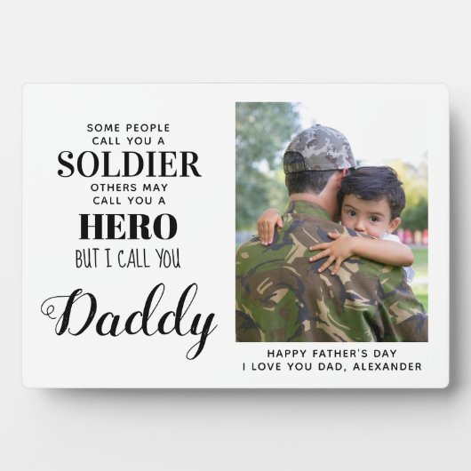 軍隊ソルジャーヒーローダディーアーミーファーザーズデイフォト フォトプラーク (正面)