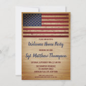 軍隊ソルジャーホームカミングパーティーアメリカ国旗 招待状 (正面)
