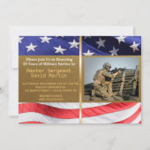 軍隊ソルジャーリタイアメントパーティーフォト招待状 招待状 (正面)