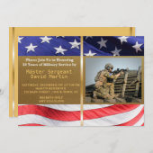 軍隊ソルジャーリタイアメントパーティーフォト招待状 招待状 (正面/裏面)