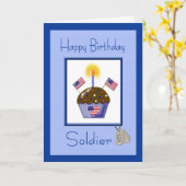 軍隊ソルジャー誕生日カード カード (黄色い花)