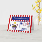 軍隊ソン誕生日カード カード (黄色い花)