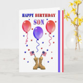 軍隊ソン誕生日カード カード (黄色い花)