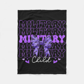 軍隊チャイルドコケットボウパープルアップ迷彩柄キッズボー フリースブランケット