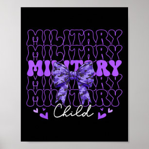 軍隊チャイルドコケットボウパープルアップ迷彩柄キッズボー ポスター