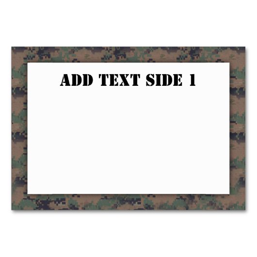 軍隊デジタルウッドランド背景 テーブルナンバー (正面)