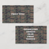 軍隊デジタルウッドランド背景 名刺 (正面/裏面)