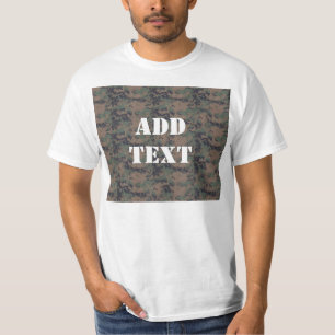 軍隊デジタルウッドランド背景 Tシャツ
