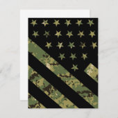 軍隊デジタルカモフラージュUSフラグ サンキューカード (正面/裏面)