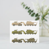 軍隊トラック引っ張りタンク ポストカード (スタンド正面)