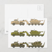 軍隊トラック引っ張りタンク ポストカード (正面/裏面)