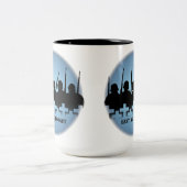 軍隊トリビュートマグ戦争の平和は我々のカップ忘れを防ぐ ツートーンマグカップ (中央)