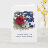 軍隊ドッグタグとバラ悔やみや弔慰 カード (黄色い花)