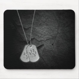 軍隊ドッグタグとポープリント マウスパッド