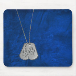 軍隊ドッグタグと手のプリントを革に マウスパッド