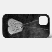 軍隊ドッグタグと手のプリントを革に Case-Mate iPhoneケース (裏面 (横))