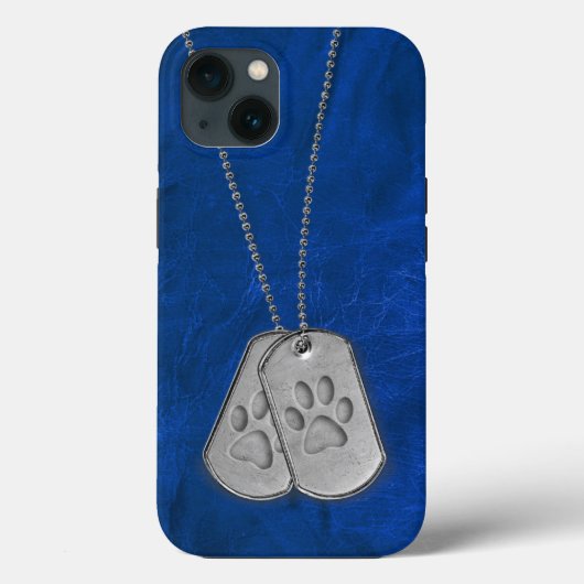 軍隊ドッグタグと手のプリントを革に Case-Mate iPhoneケース (裏面)