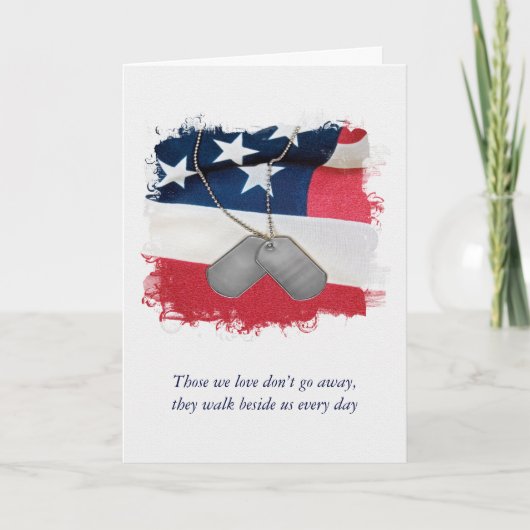 軍隊ドッグタグオンフラグ悔やみや弔慰 カード (正面)