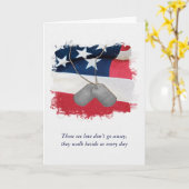 軍隊ドッグタグオンフラグ悔やみや弔慰 カード (黄色い花)