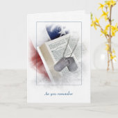 軍隊ドッグタグオン詩編23悔やみや弔慰 カード (黄色い花)