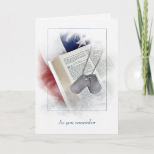 軍隊ドッグタグオン詩編23悔やみや弔慰 カード