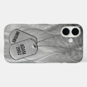 軍隊ドッグタグメタル抽象芸術 Case-Mate iPhoneケース (裏面 (横))