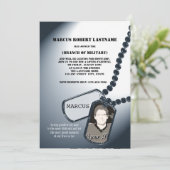 軍隊ドッグタグ写真 招待状 (スタンド正面)