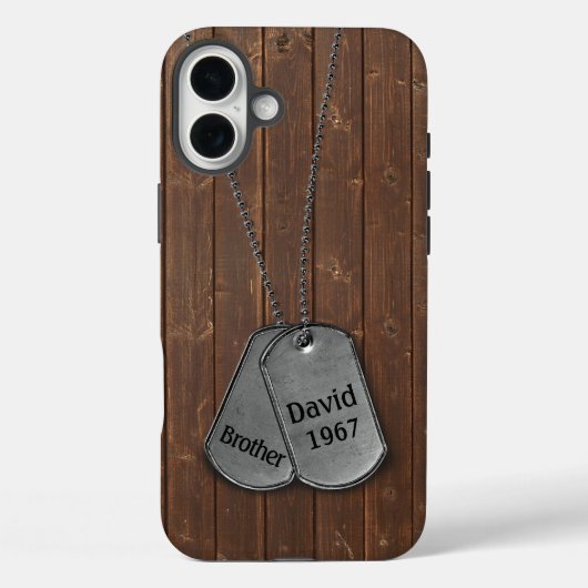 軍隊ドッグタグ木製ケース – メイトiPhoneケース Case-Mate iPhoneケース (裏面)