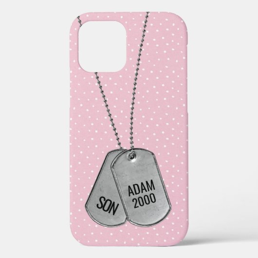 軍隊ドッグタグ水玉模様Case-Mate iPhone C Case-Mate iPhoneケース (裏面)