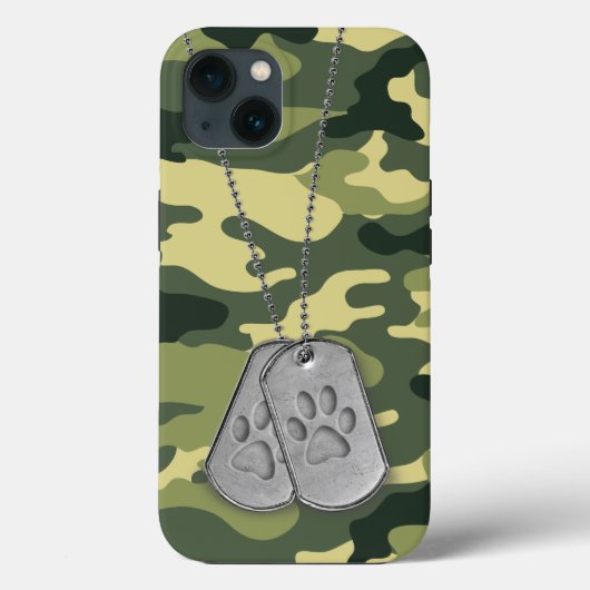 軍隊ドッグタグ、ポープリント付き迷彩柄 Case-Mate iPhoneケース (裏面)