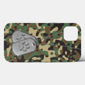 軍隊ドッグタグ、ポープリント付き迷彩柄 Case-Mate iPhoneケース (裏面 (横))