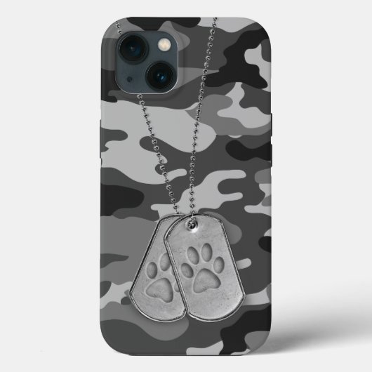 軍隊ドッグタグ、ポープリント付き迷彩柄 Case-Mate iPhoneケース (裏面)