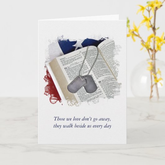 軍隊ドッグタグon Psalm 23 カード (黄色い花)