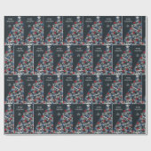 軍隊ドッグラベルクリスマスツリー ラッピングペーパー (フラット)