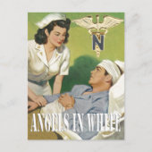 軍隊ナース – エンジェルズインホワイトポストカード ポストカード (正面)