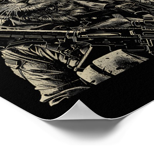 軍隊ネコ戦術的ギア退役軍人兵士ギフトID ポスター (角)