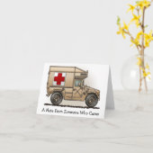 軍隊ハンマー救急車のノートカード カード (黄色い花)