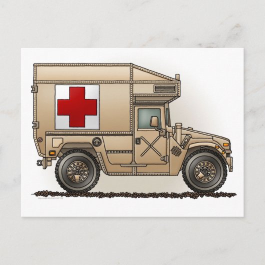 軍隊ハンマー救急車はがき ポストカード (正面)