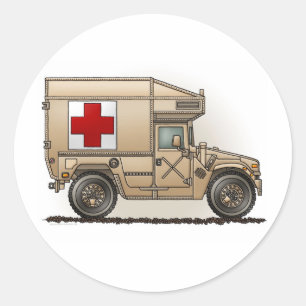 軍隊ハンマー救急車シール ラウンドシール
