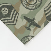 軍隊バッジ フリースブランケット (角)