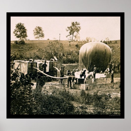 軍隊バルーンの準備, Gaines Mill, VA 1862 ポスター (正面)