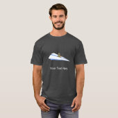 軍隊パイロット飛んでいるおもしろい紙飛行機ジェット Tシャツ (正面フル)
