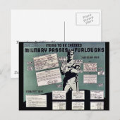 軍隊パスとフラワーズ ポストカード (正面/裏面)