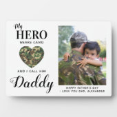 軍隊パパマイヒーローカーズ迷彩柄ファーザーズデイフォト フォトプラーク (正面)