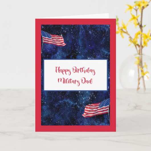 軍隊パパ誕生日 カード (黄色い花)